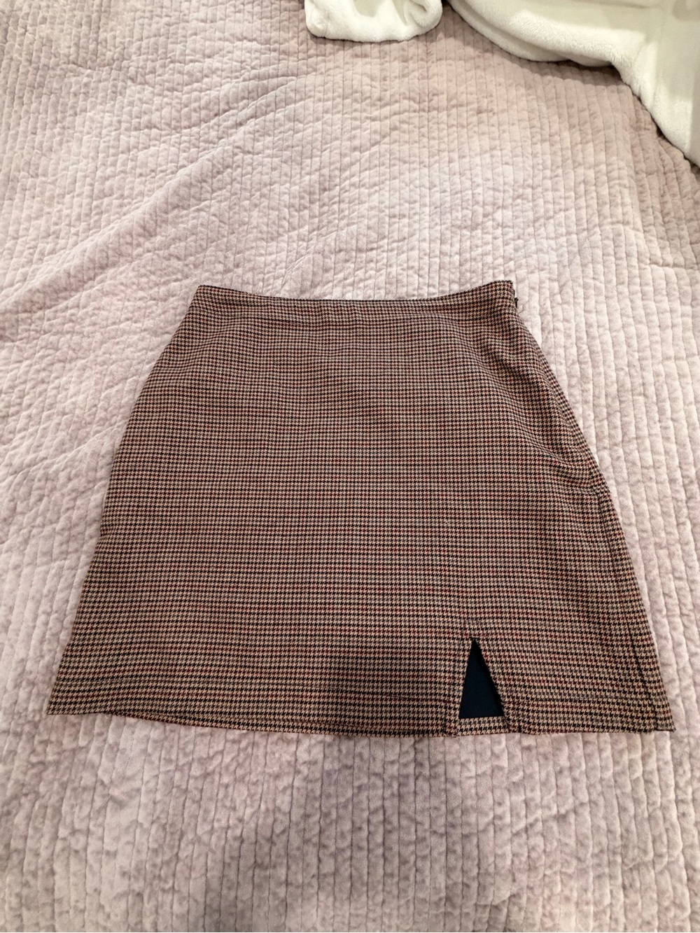 Abercrombie & Fitch Brown Plaid Mini Skirt with Front Slit